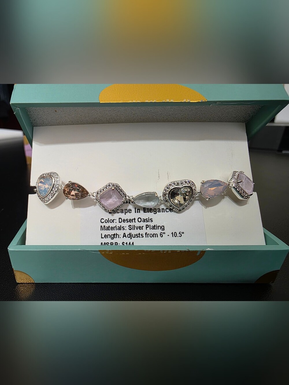 Desert Oasis Silver-Plated Heart Jewel Candy Bracelet